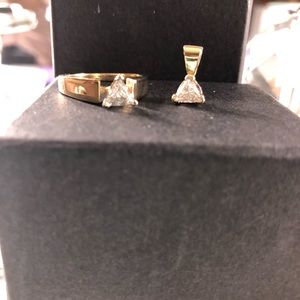 Trillion ring & Trillion Pendant